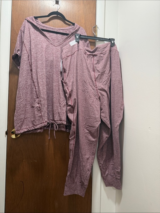 Lively Pants - Lively Heathered Mauve Two-Piece Lounge Set